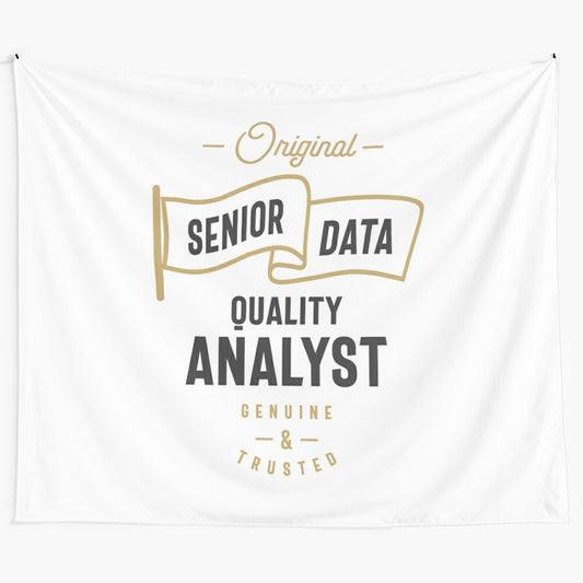 Senior Data Quality Analyst analyzing data on laptop