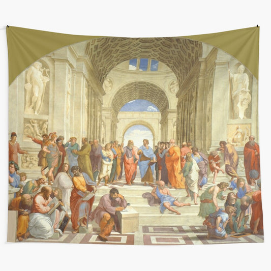 Tapestry depicting Raffaello Sanzio da Urbino's masterpiece "The School of Athens"