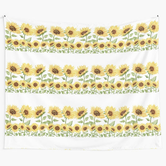 Sunflower wall tapestry featuring a vibrant floral design