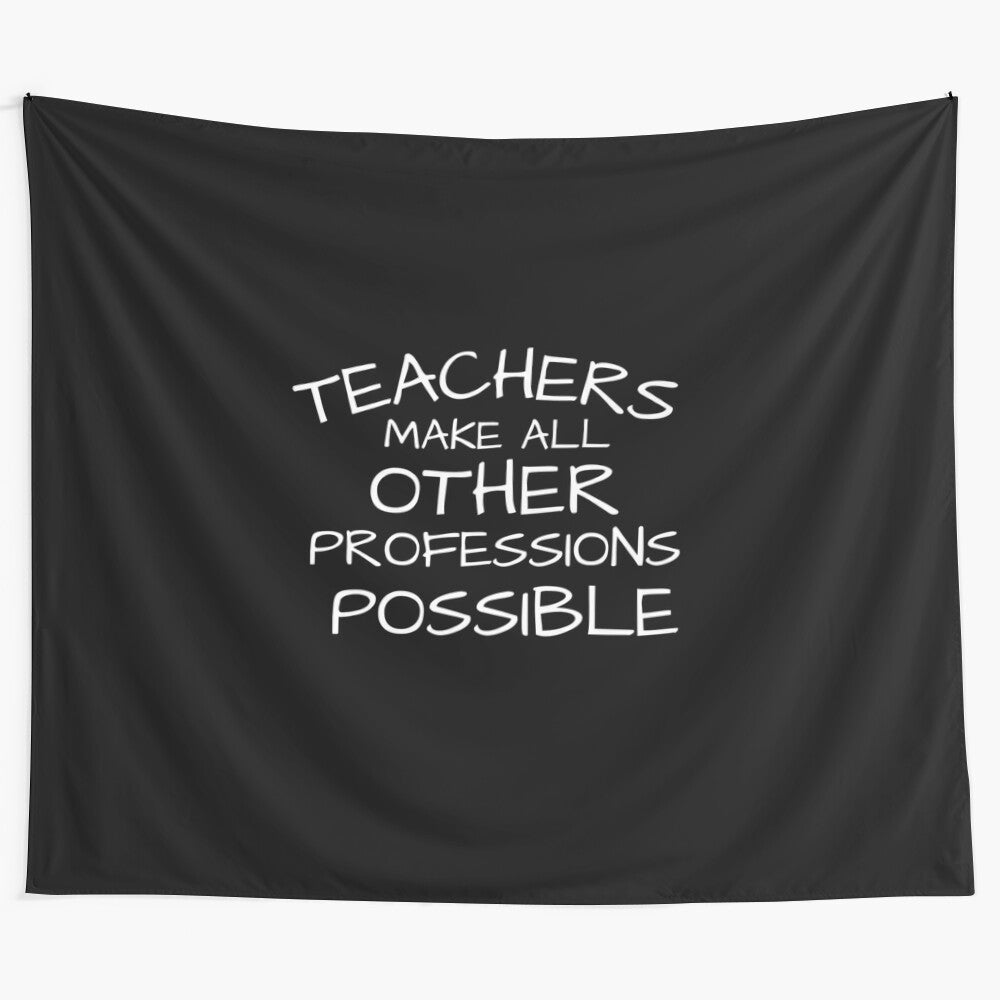 Tapestry celebrating the important role of teachers in enabling all other professions