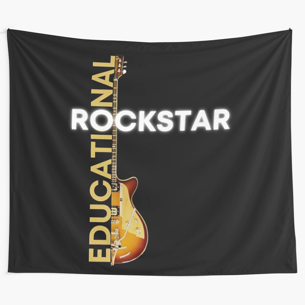 Educational Rockstar Tapestry featuring a cool teacher