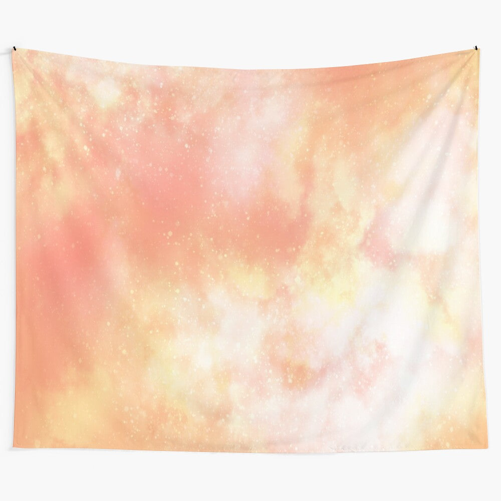 Orange galaxy tapestry featuring a stunning cosmic design