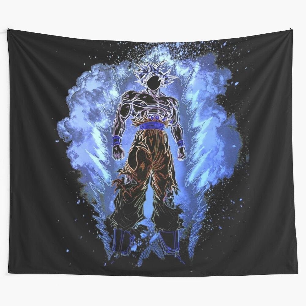 Ultra Instinct Goku Anime Tapestry - Dragon Ball Inspired Wall Art