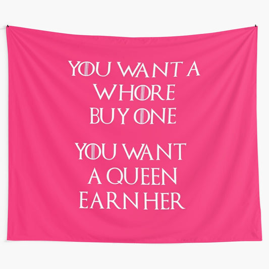 Unofficial Game of Thrones inspired apparel and accessories featuring the quote "You Want A Whore?"