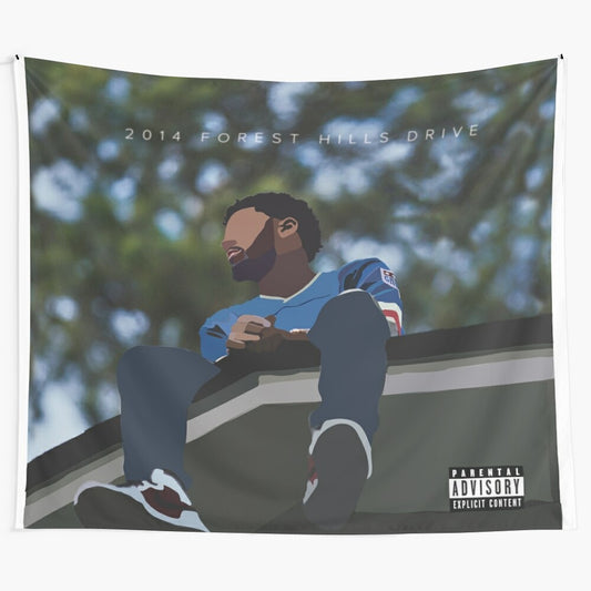 Stylized 2014 Forest Hills Drive Vector Art Tapestry