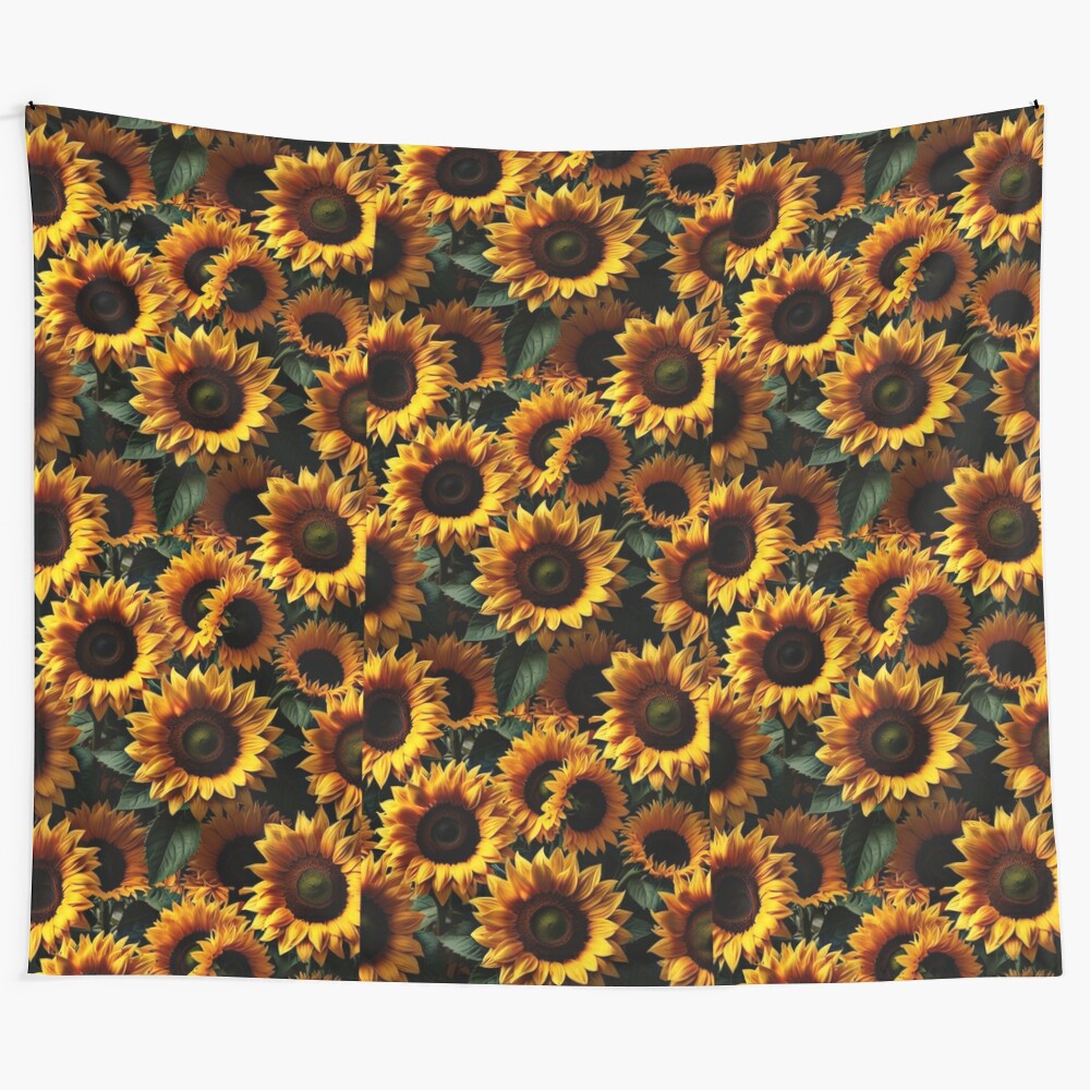 Sunflower tapestry featuring a beautiful botanical design