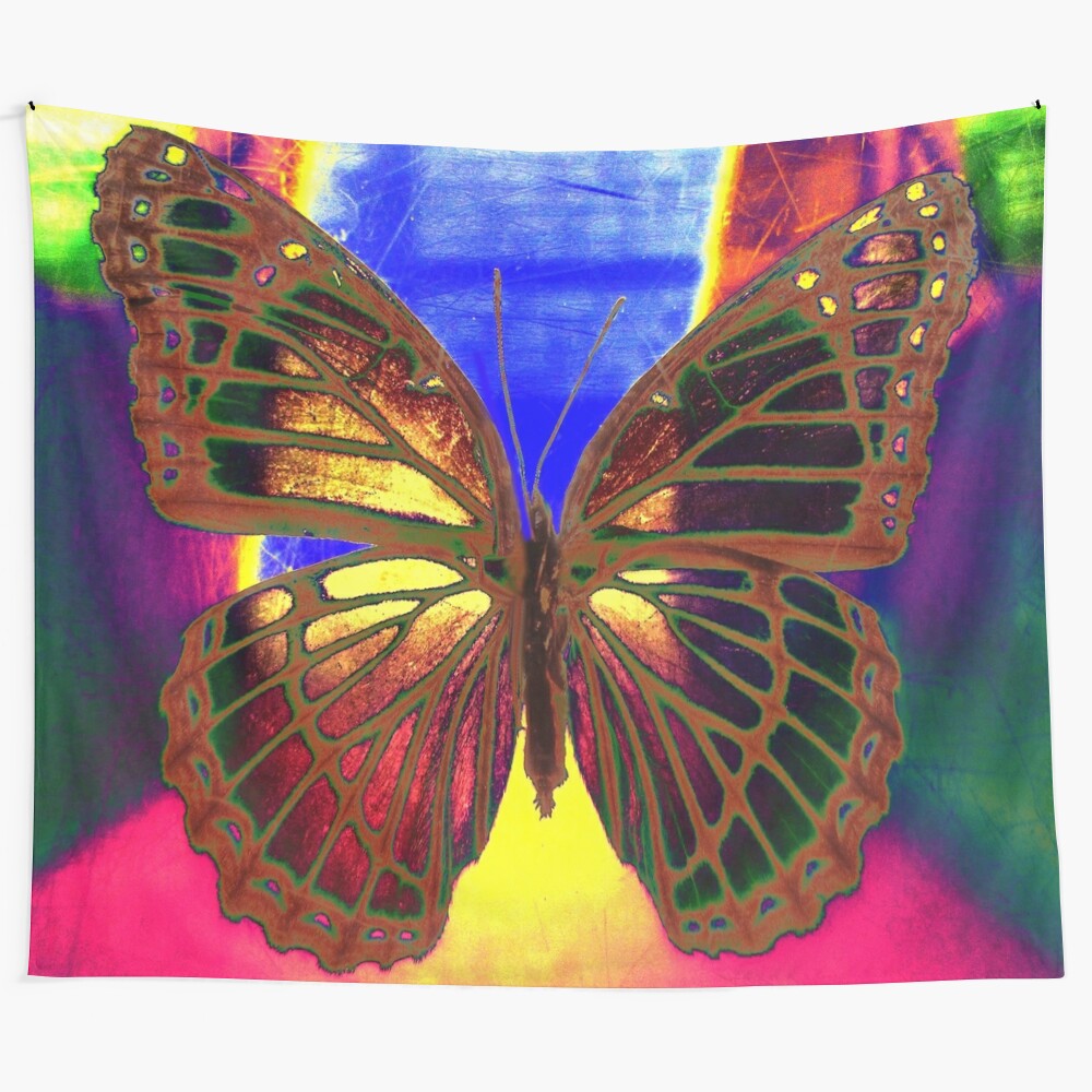 Colorful abstract butterfly tapestry wall hanging