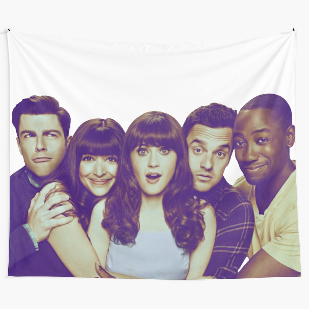 New Girl TV Show Inspired Tapestry featuring characters Jess, Schmidt, Nick, Winston