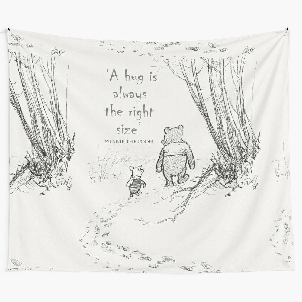 Winnie the Pooh Tapestry featuring a charming hug design