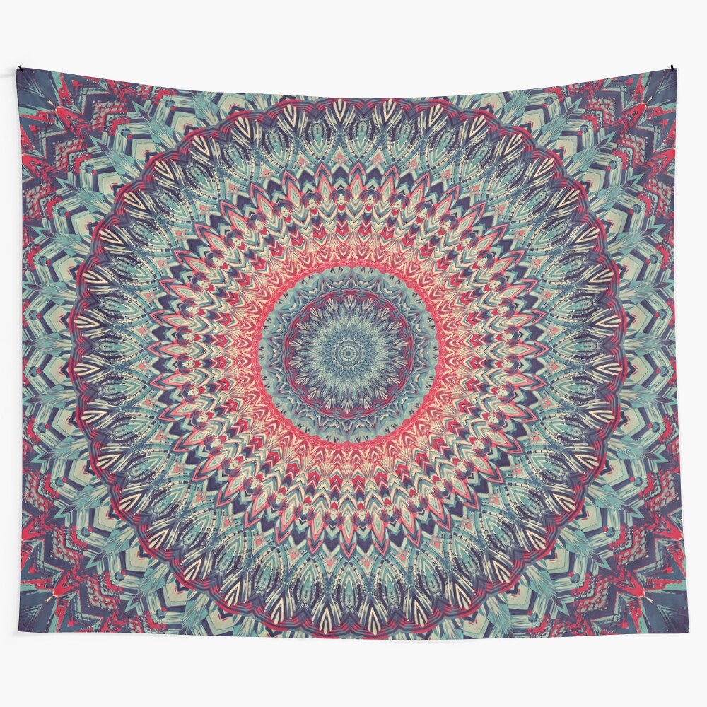 Mandala 01 Tapestry featuring vibrant sacred geometry design