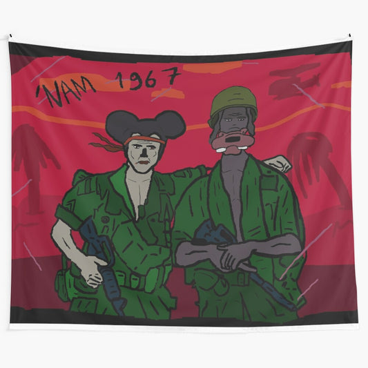 Vibrant abstract tapestry artwork featuring the Nam 67 design