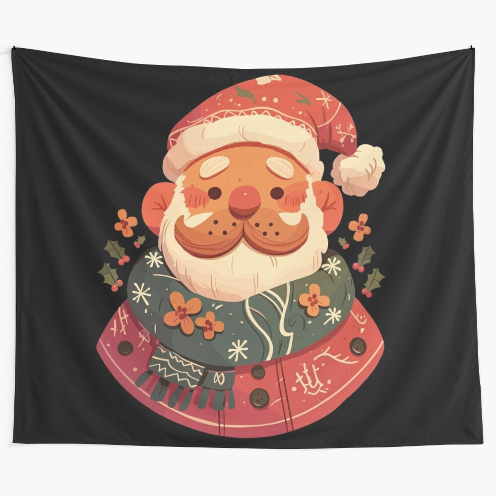 Cute and Festive Gingerbread Man Christmas Tapestry