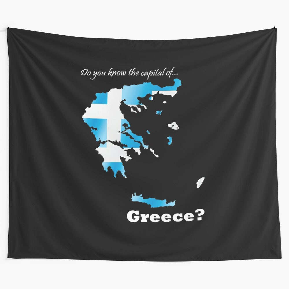 Greece country tapestry featuring Athens, the capital city