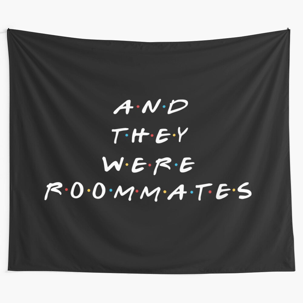 Roommates tapestry design inspired by popular vine meme