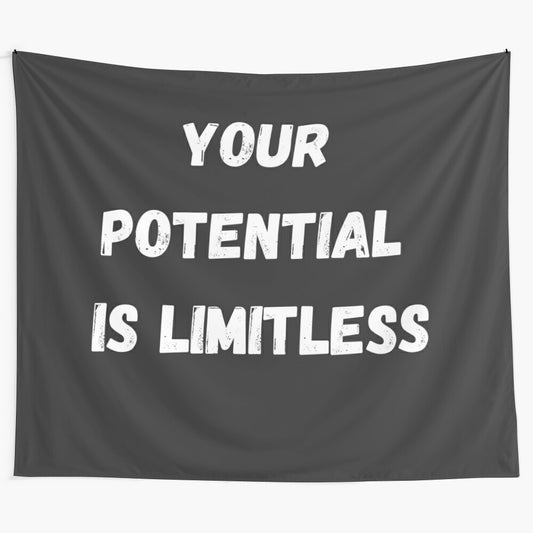 Inspirational tapestry with motivational quote for home decor