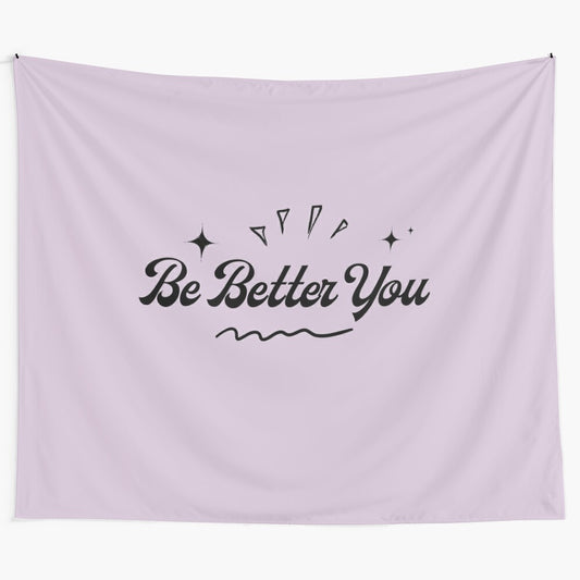 Motivational tapestry with inspirational quote to encourage personal growth and self-improvement