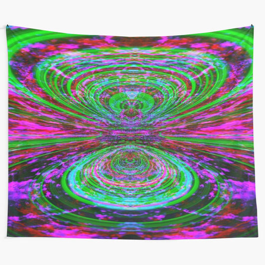 Trippy multicolored marble pattern tapestry with hypnotic loops and swirls