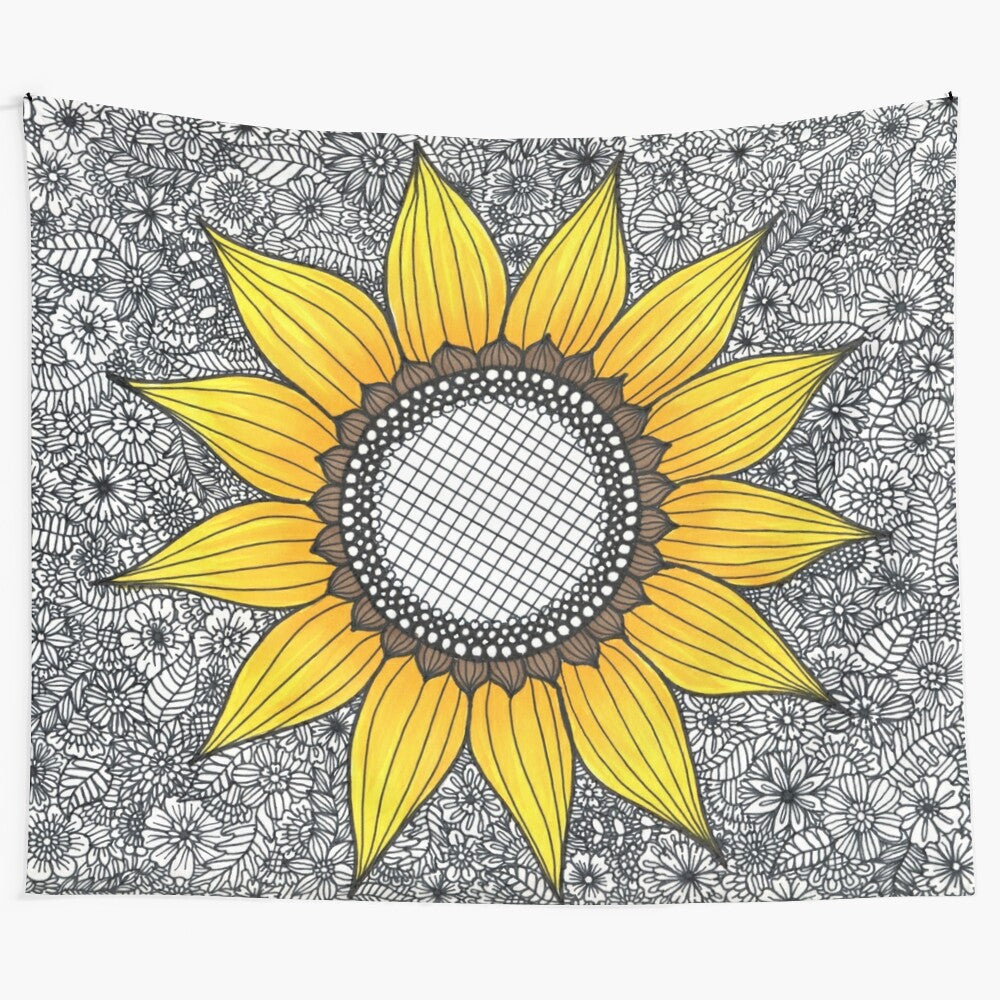 Colorful sunflower pattern tapestry for boho wall decor