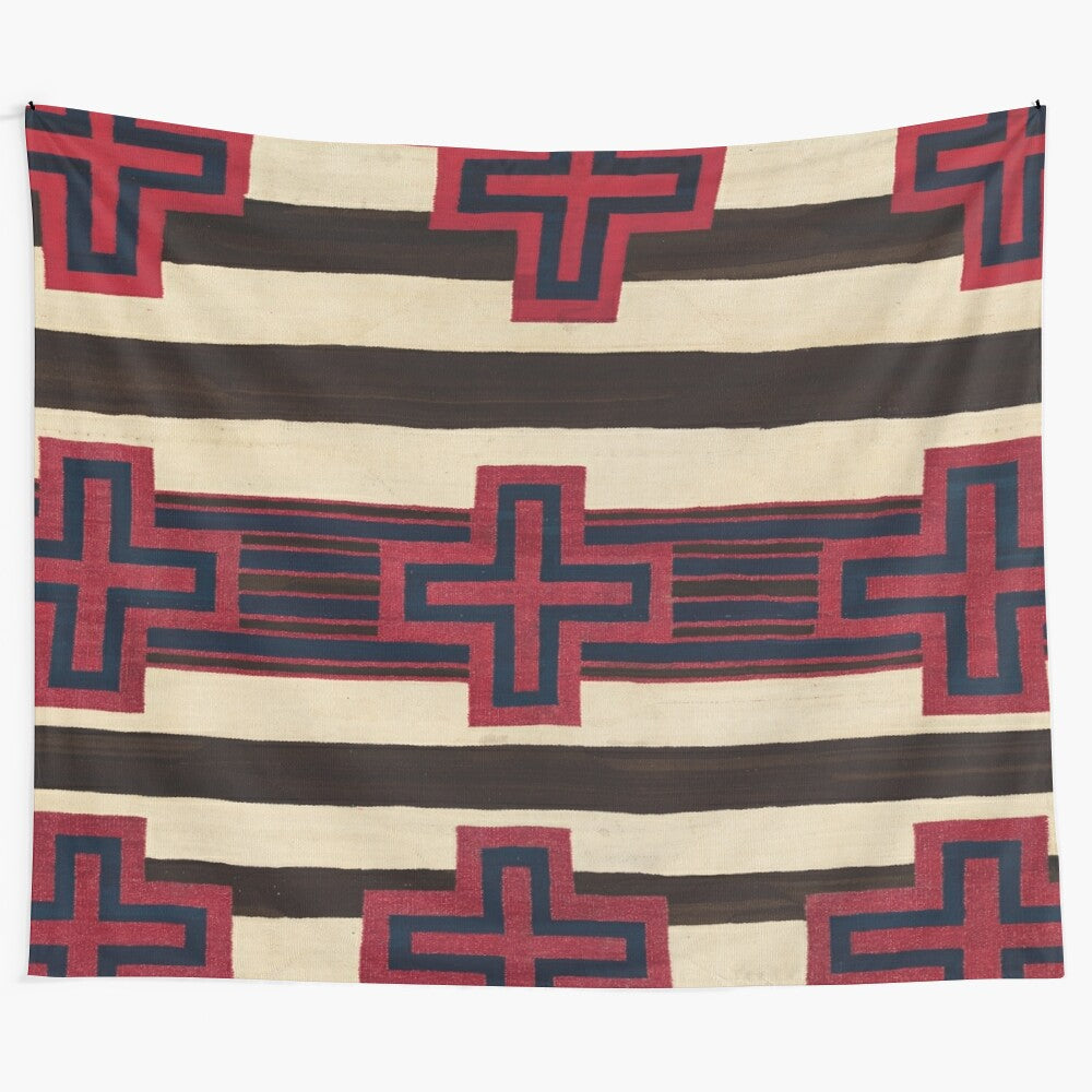 Vibrant Navajo-inspired geometric tapestry