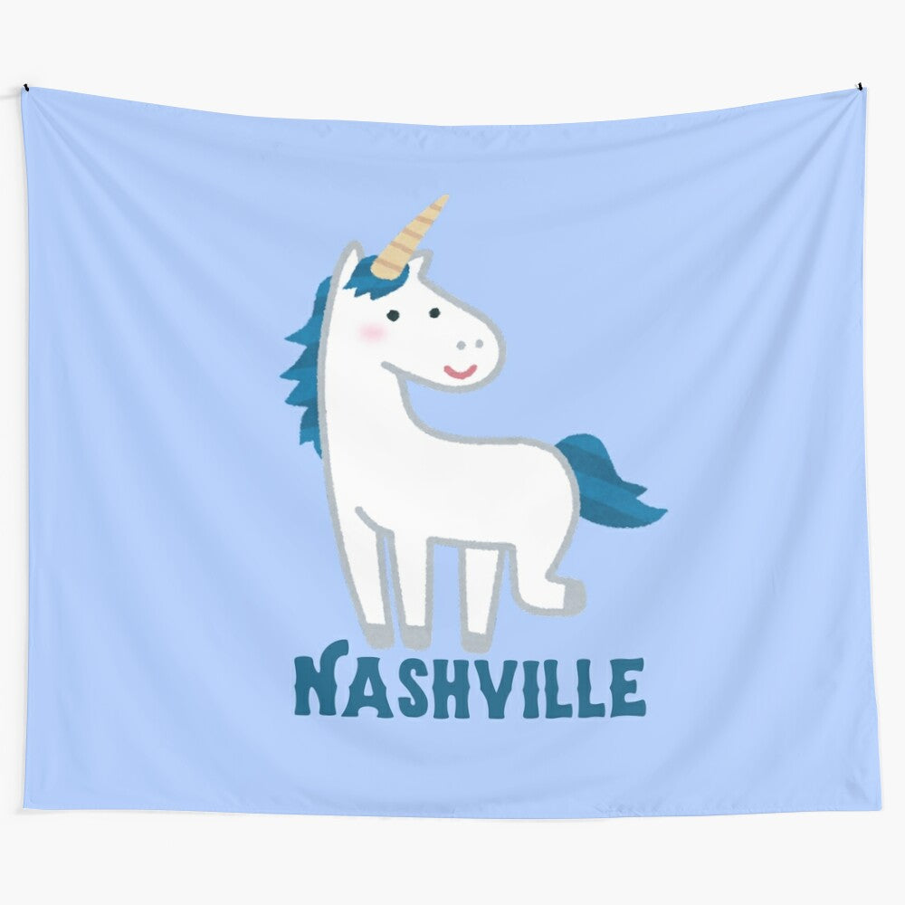 Colorful nashville unicorn tapestry for home decor