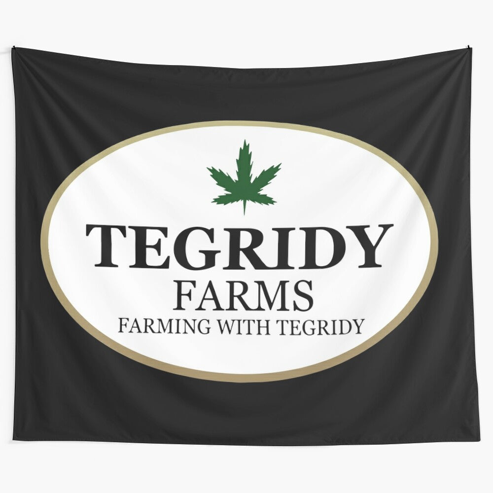 Tegridy Farms inspired tapestry featuring characters from the popular TV series South Park