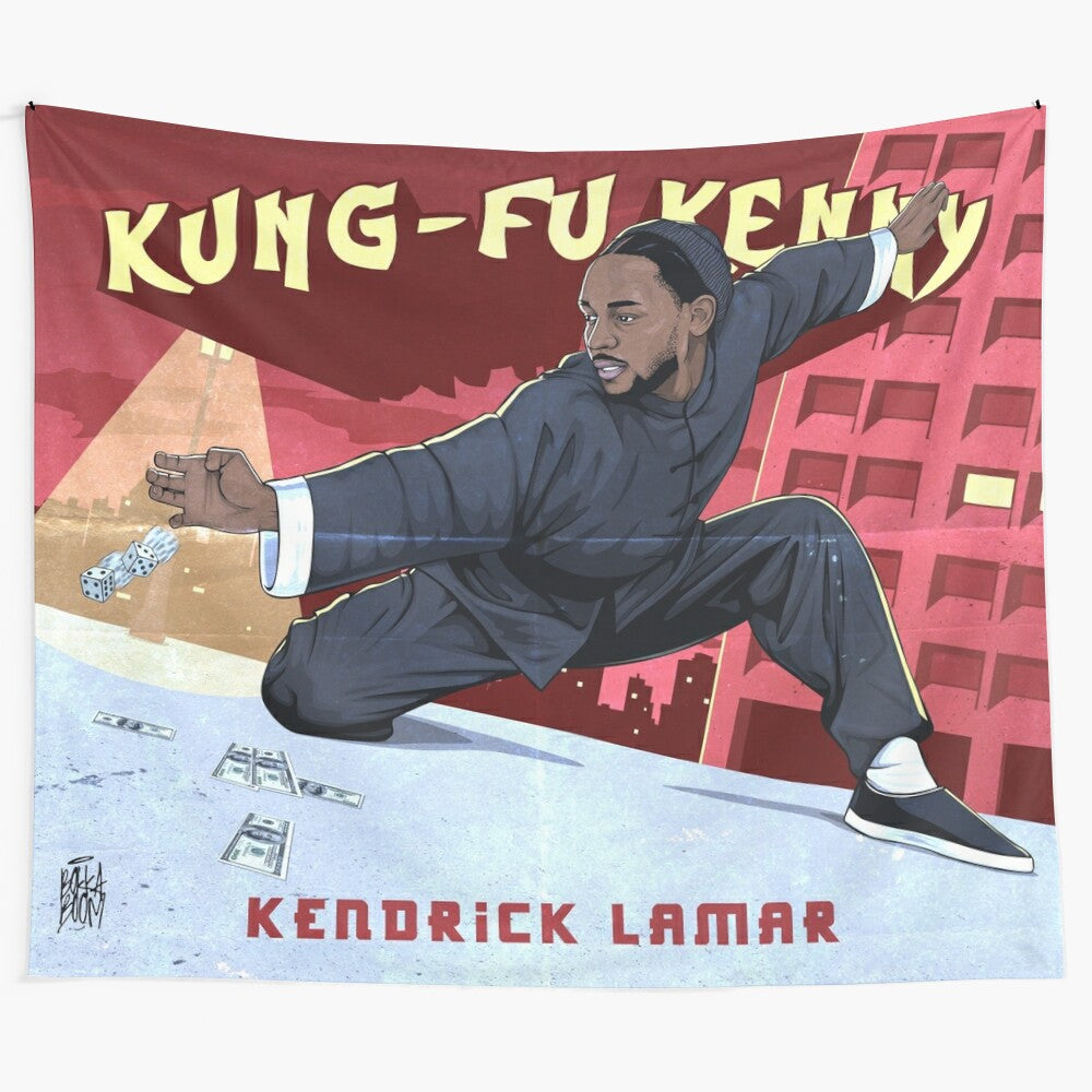 Kendrick Lamar Kung Fu Kenny inspired tapestry wall hanging