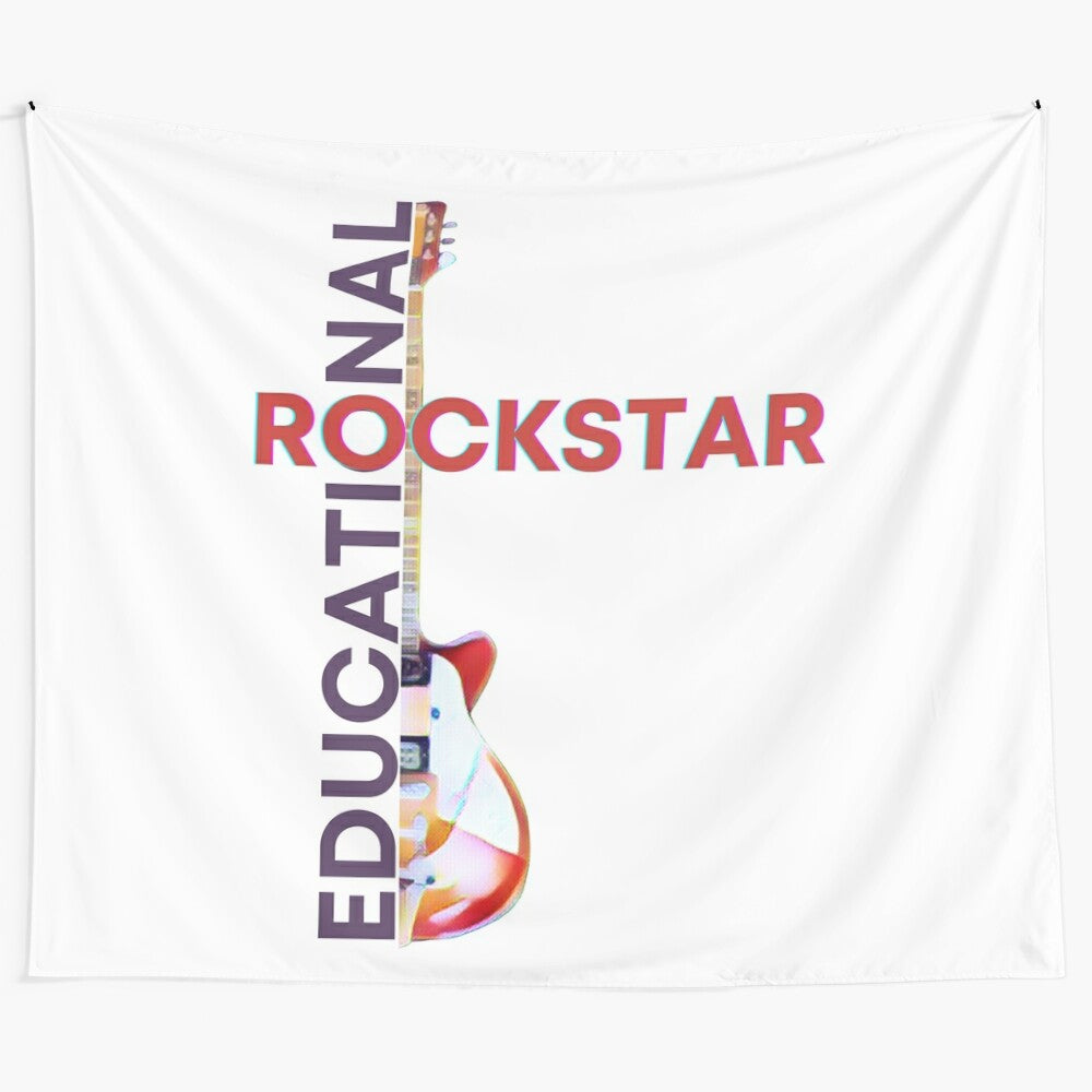 Educational Rockstar Tapestry showcasing a fun and motivating teacher design