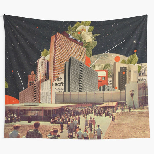 Surreal digital collage featuring software, road, and vintage design elements