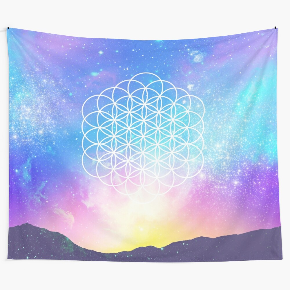 Cosmic Flower Sacred Geometry Tapestry