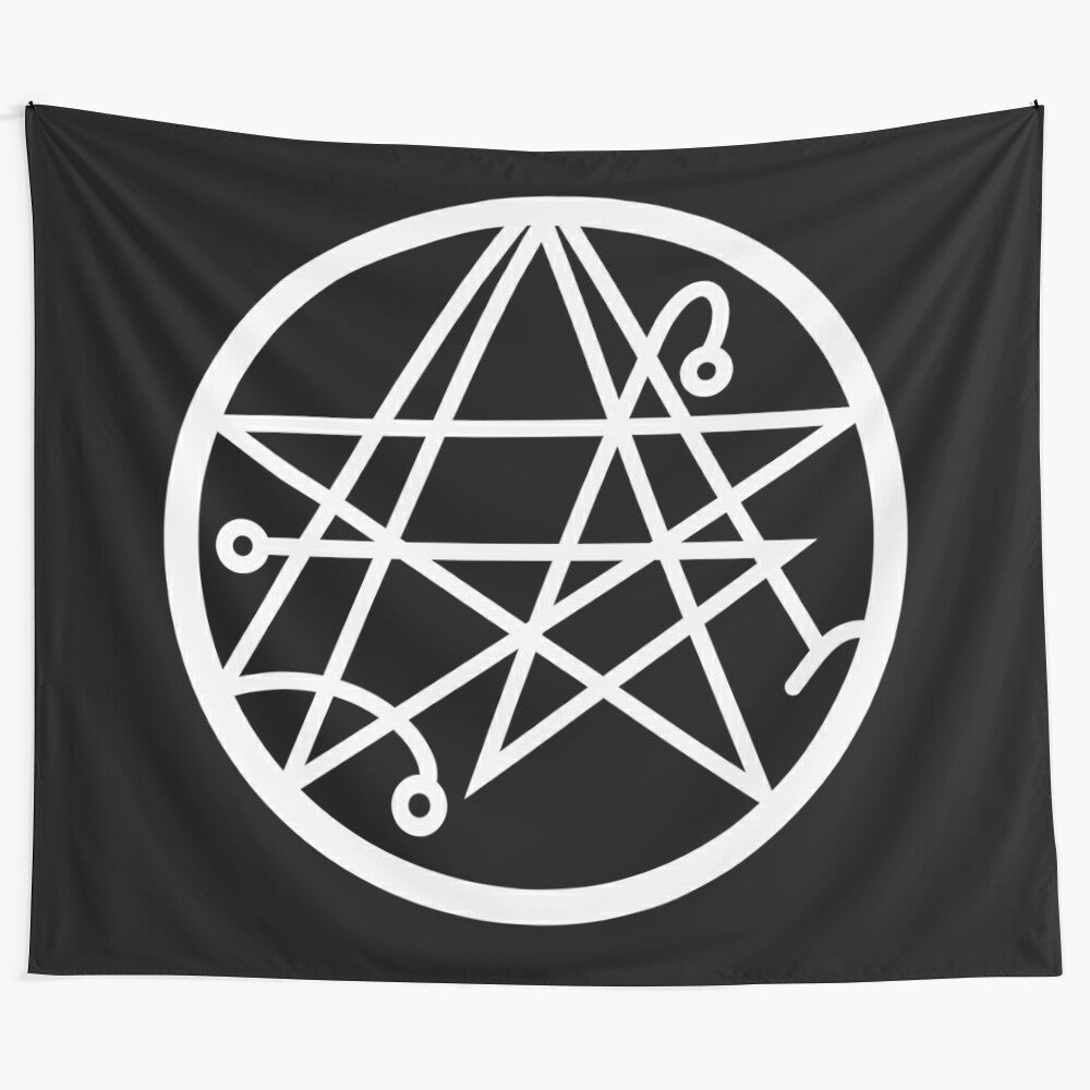 Necronomicon symbol tapestry featuring cosmic horror and eldritch gods from the Cthulhu mythos