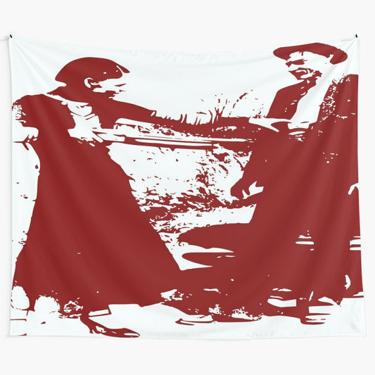 Bonnie and Clyde Themed Tapestry with Abstract Patterns