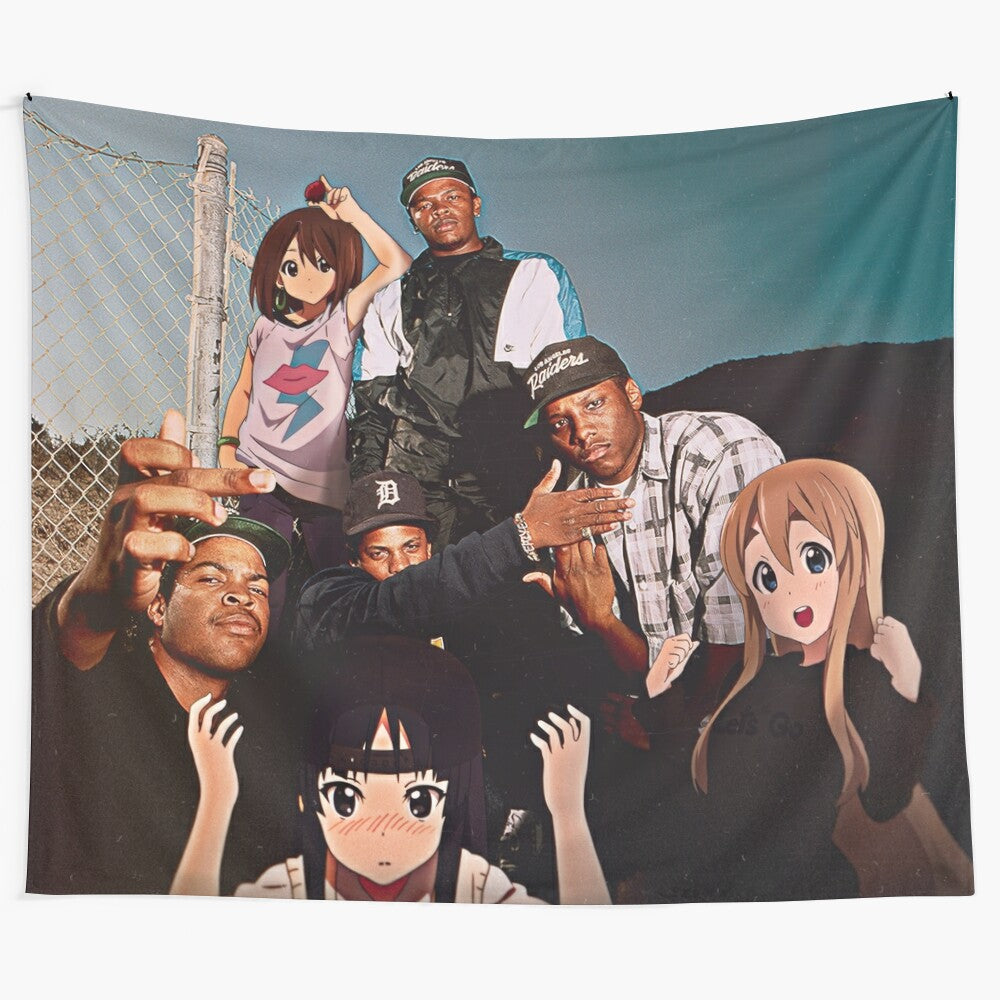 Inspired K-On! Tapestry featuring Tainaka Ritsu and Mio Akiyama from the popular anime series