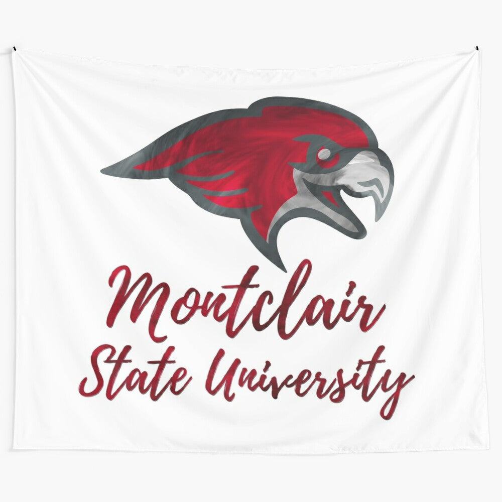 Montclair State University Tapestry with Rocky the Red Hawk