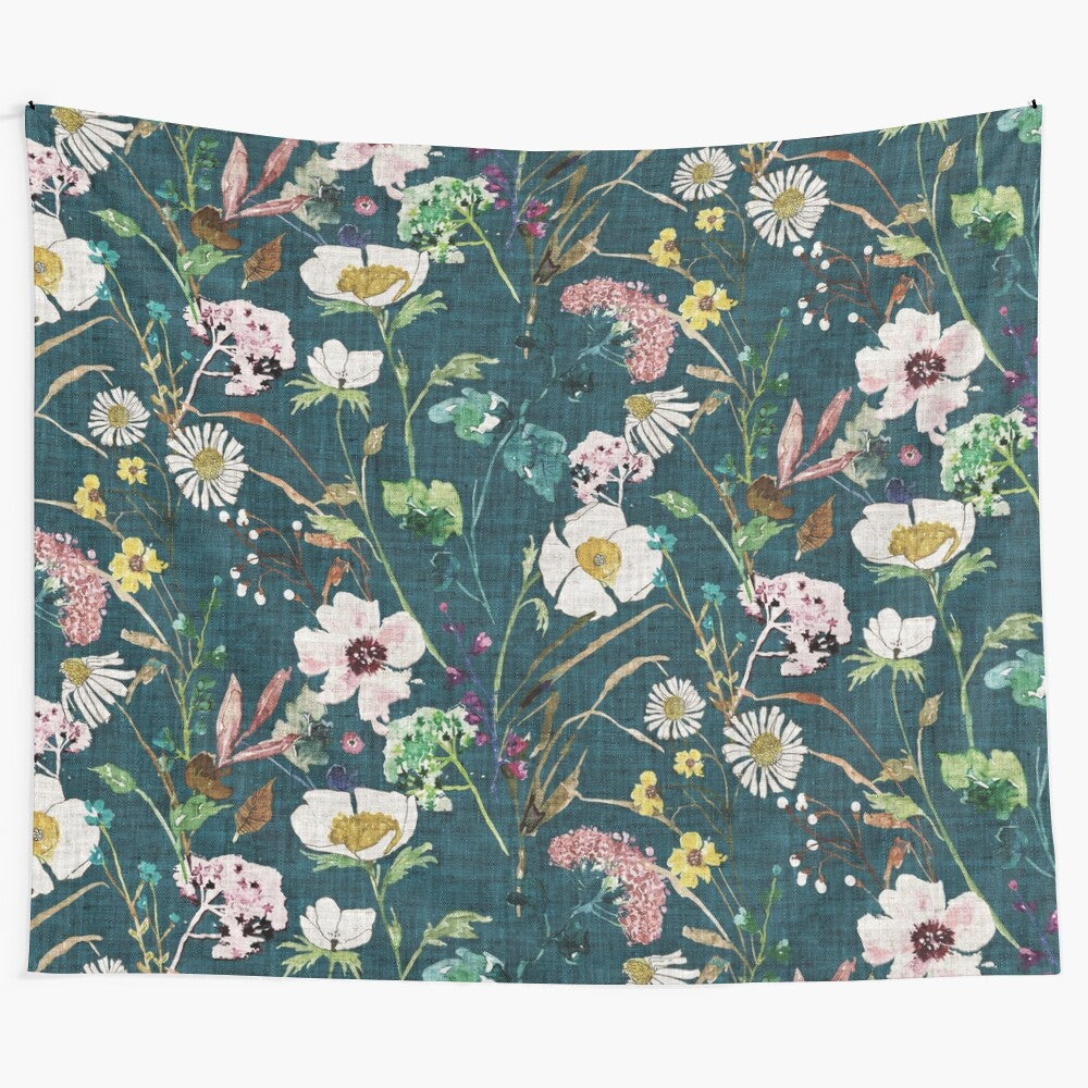 Verdure Floral Tapestry - Vibrant Floral Wall Art