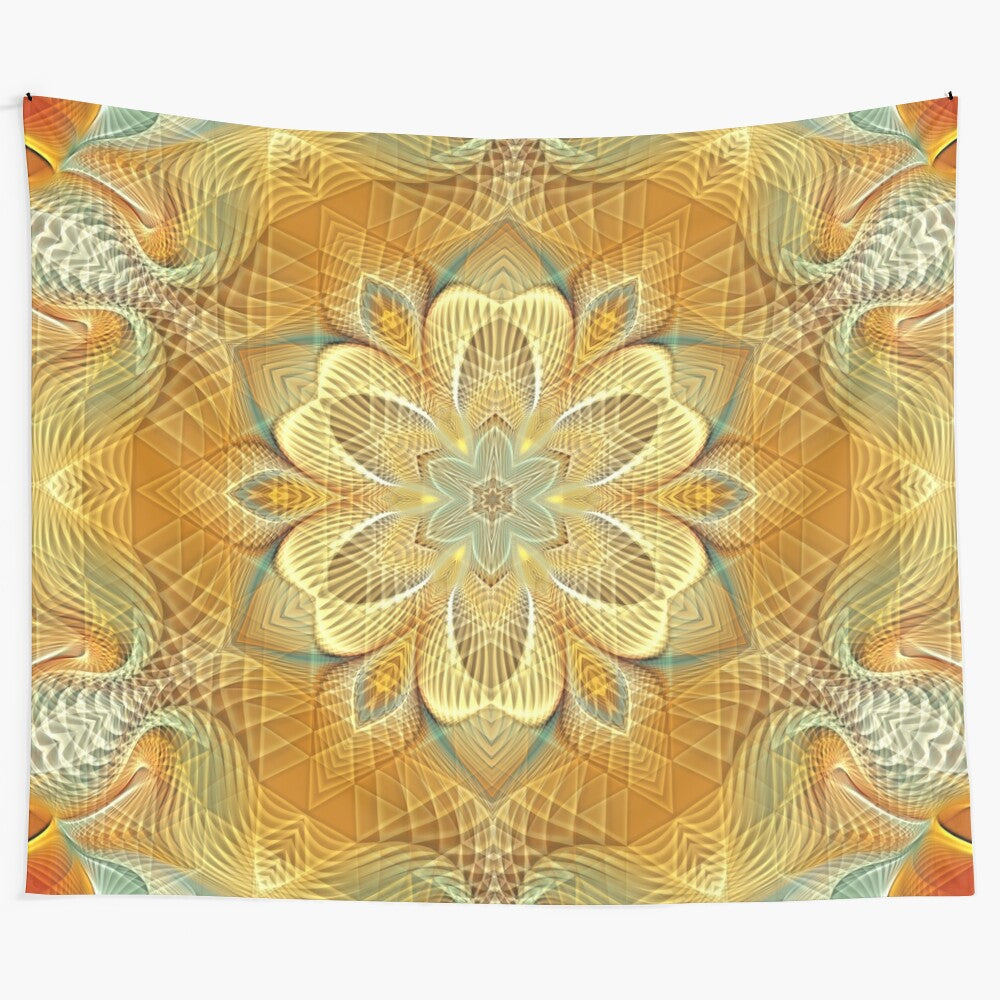 Flower of Life Mandala Tapestry with Colorful Geometric Patterns