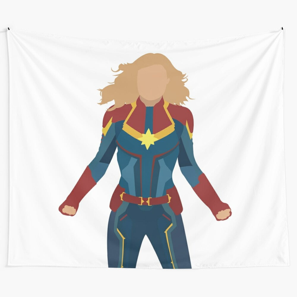 Captain Marvel tapestry featuring the powerful superhero Carol Danvers