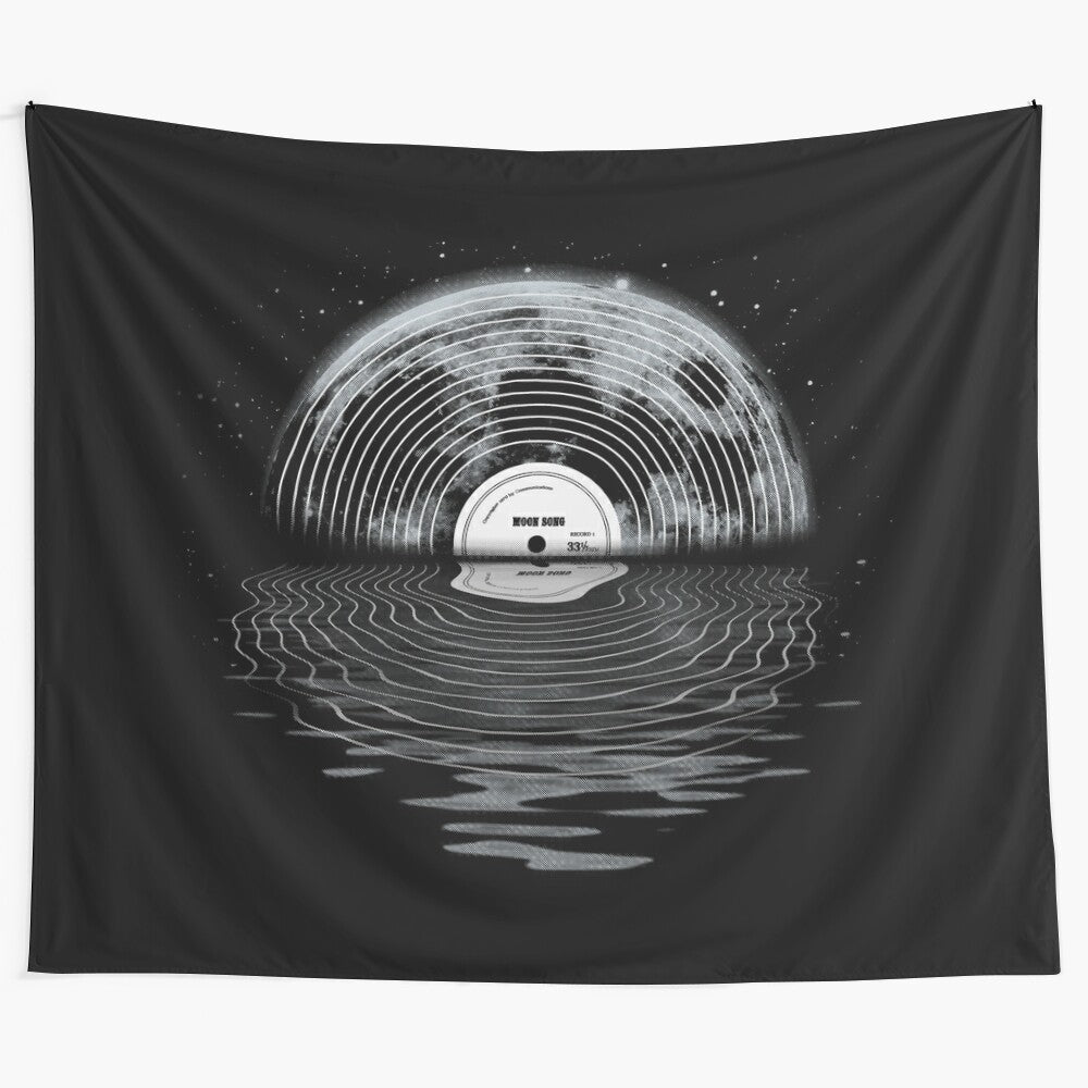 Ethereal moon song tapestry with cosmic, celestial design