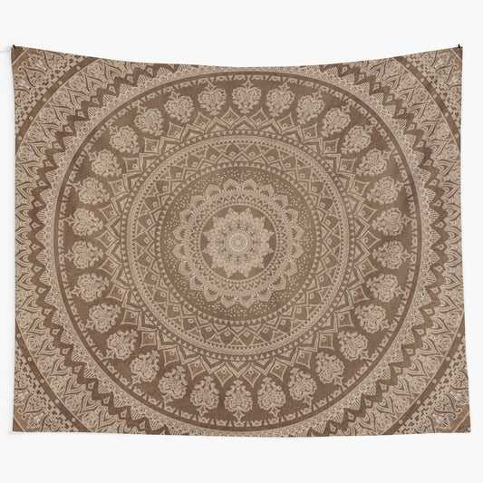 Mandala Earth Tapestry with Bohemian Nature Inspired Design