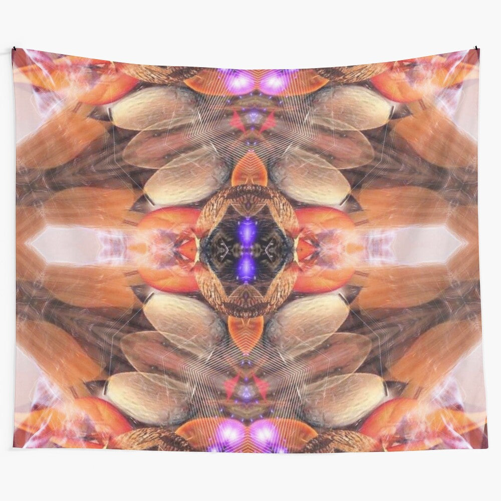 Seed of life tapestry with abstract, colorful, and spiritual design