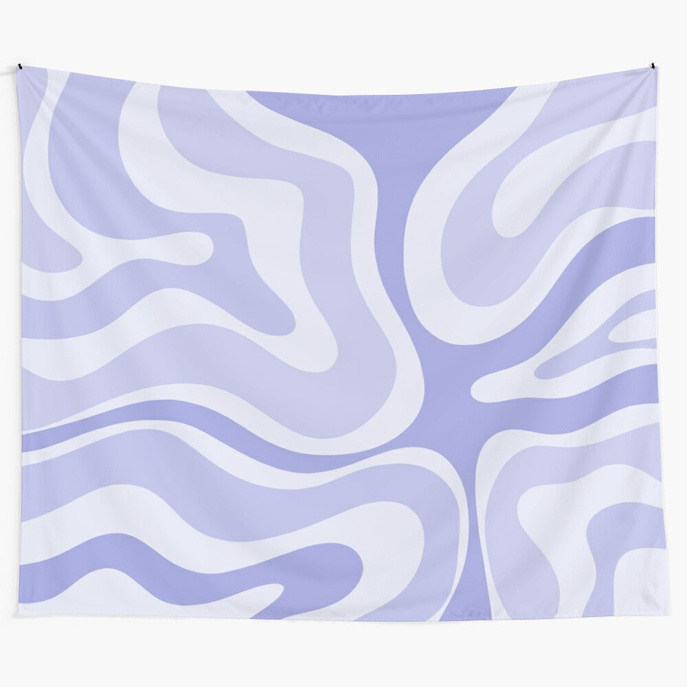 Vibrant modern retro abstract tapestry in soothing lavender hues