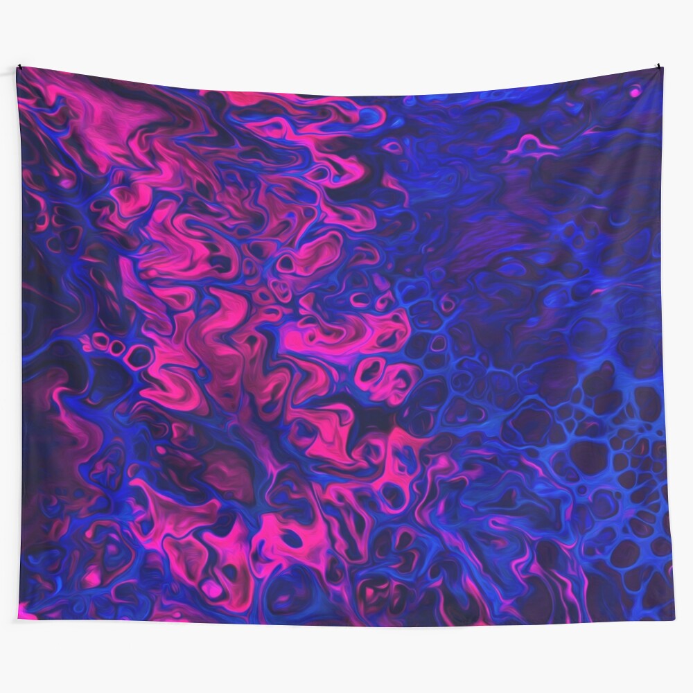 Blacklight Tapestry - Fluid, organic abstract art piece with dynamic, mesmerizing patterns