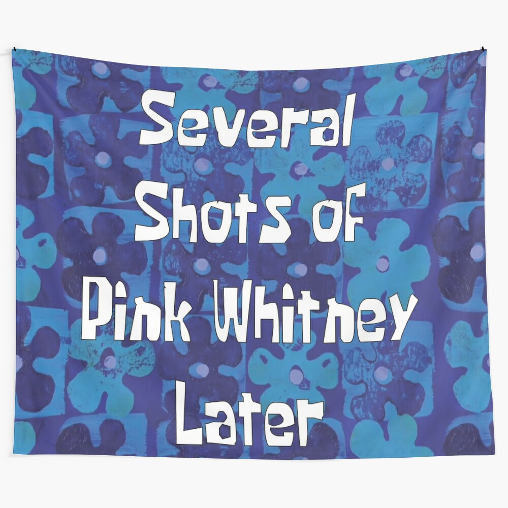 Stylish pink and white tapestry featuring the popular "Pink Whitney" design