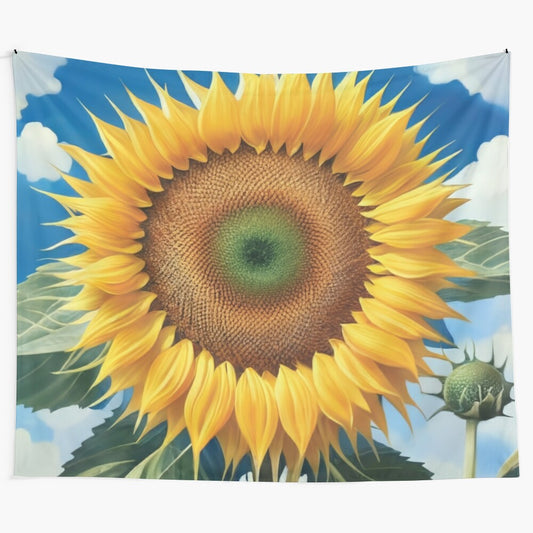 Sunflower print tapestry wall hanging