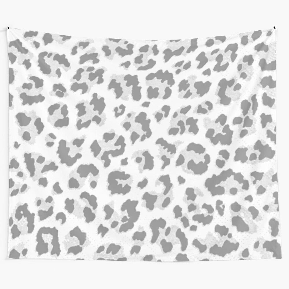 Leopard print patterned tapestry with modern abstract design