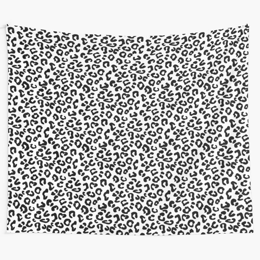 Black and white abstract cheetah print tapestry wall art