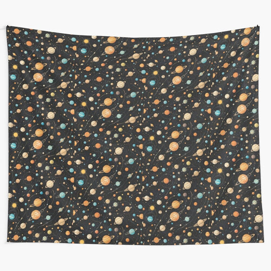 Cosmic Harmony Planetary Patterns galaxy Tapestry - Celestial space art