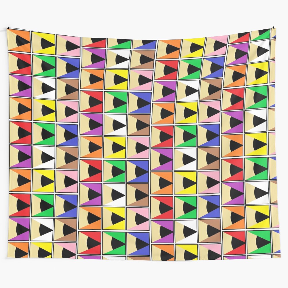 Colorful pop art tapestry featuring a pencil design