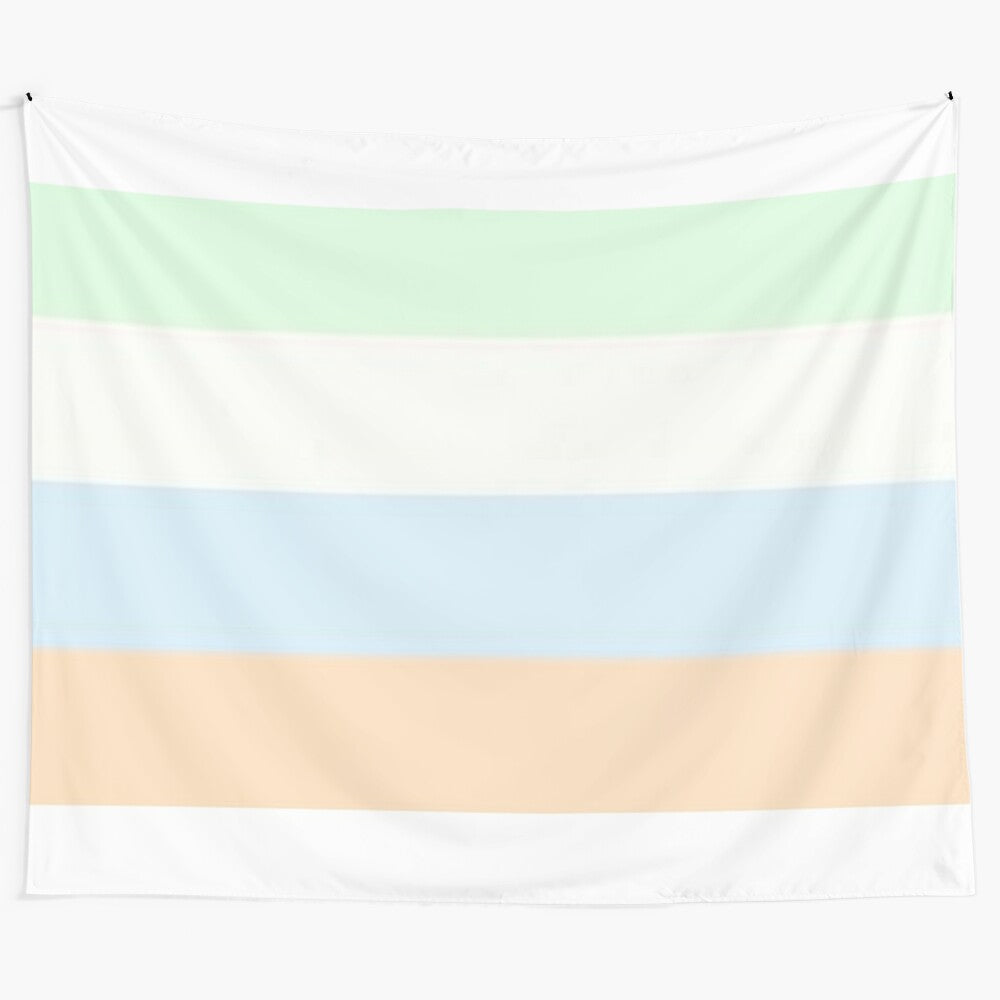 Pastel-colored unlabeled pride flag tapestry for home decor and wall art