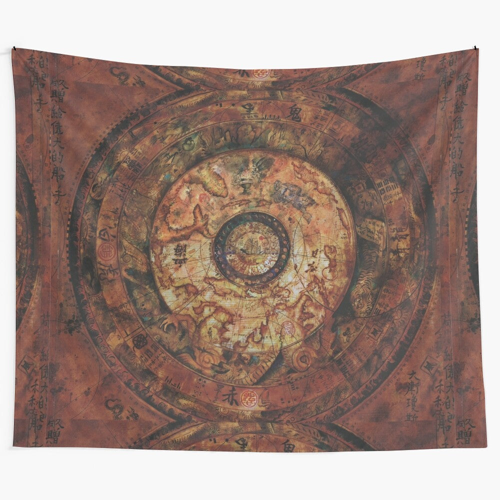 Pirate map tapestry inspired by the adventures of Captain Jack Sparrow