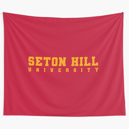 Seton Hill University Tapestry featuring the school's logo and colors